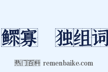 鳏寡惸独组词是什么意思的图片